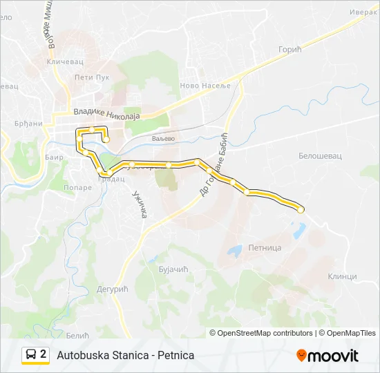 2 Bus Line Map