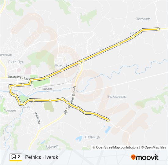 2 autobus mapa linije