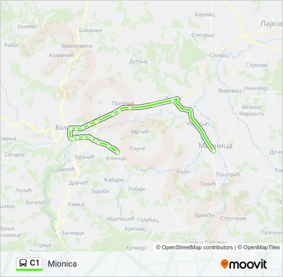 C1 Bus Line Map