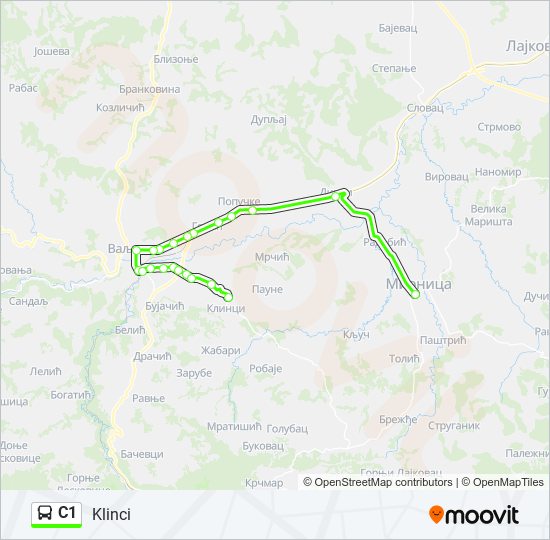 C1 bus Line Map