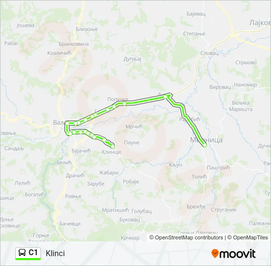 C1 Bus Line Map
