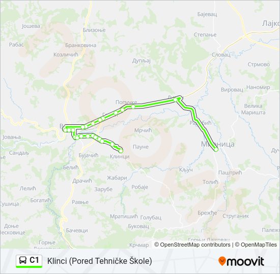 C1 autobus mapa linije