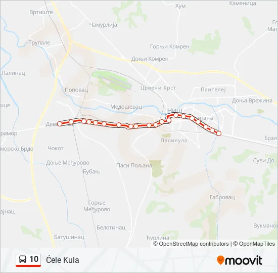 10 Bus Line Map