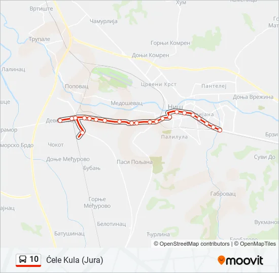10 Bus Line Map