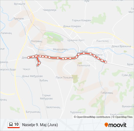 10 autobus mapa linije