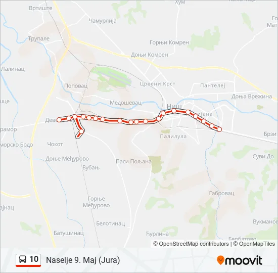 10 Bus Line Map