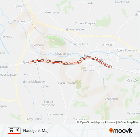 10 Bus Line Map