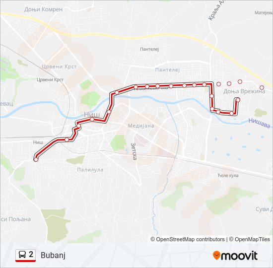 2 autobus mapa linije