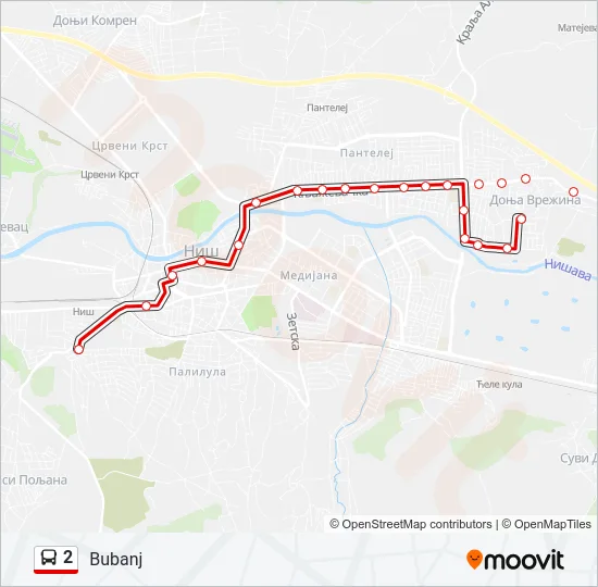 2 Bus Line Map