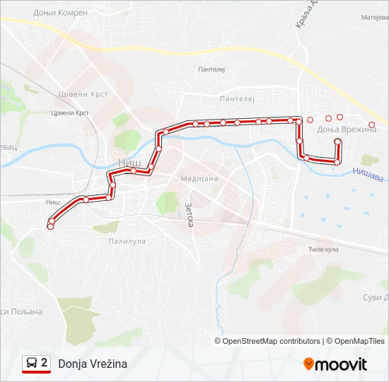 2 Bus Line Map