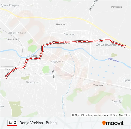 2 Bus Line Map