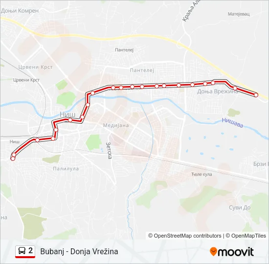 2 Bus Line Map