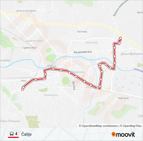 4 Bus Line Map