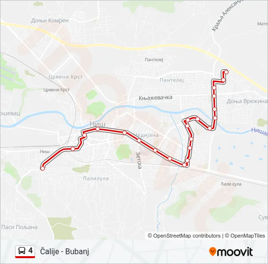 4 Bus Line Map