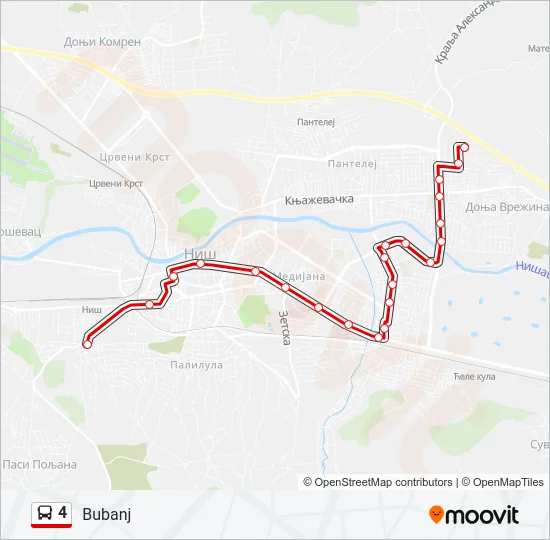 4 Bus Line Map