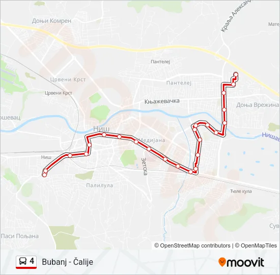 4 Bus Line Map
