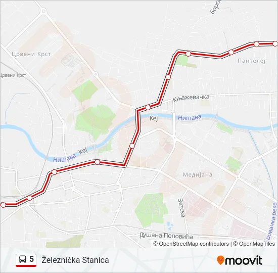 5 autobus mapa linije