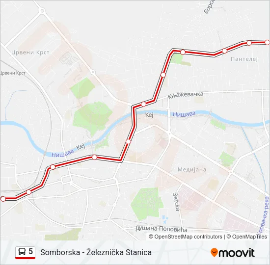 5 Bus Line Map