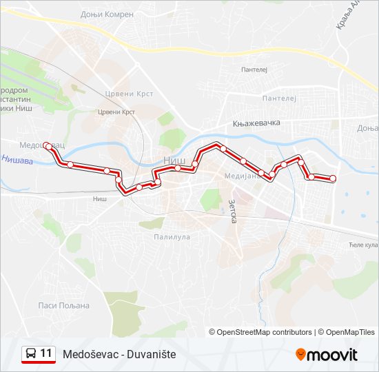 11 bus Line Map