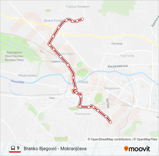 9 Bus Line Map