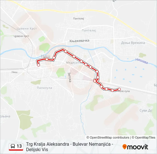 13 Bus Line Map