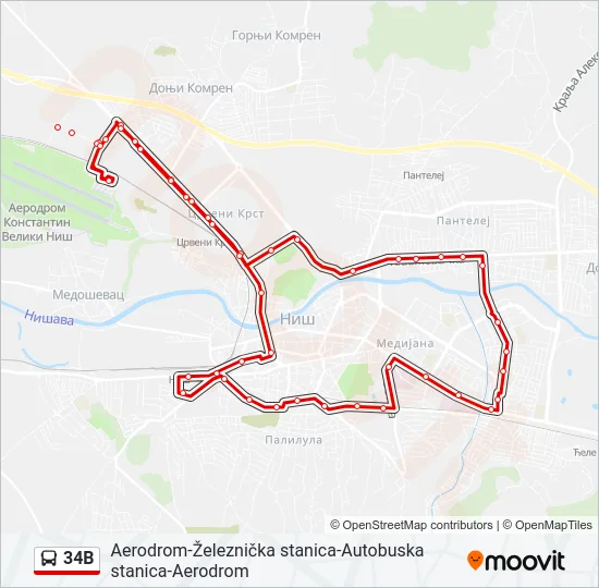 34B Bus Line Map