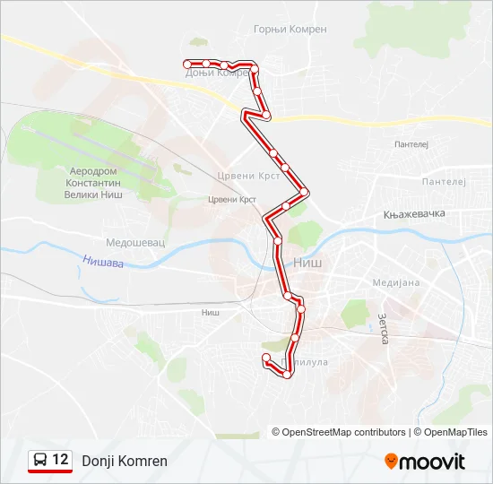 12 Bus Line Map