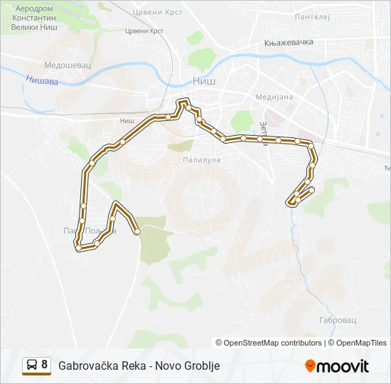 8 Bus Line Map