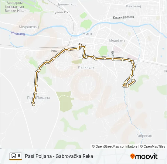 8 Bus Line Map