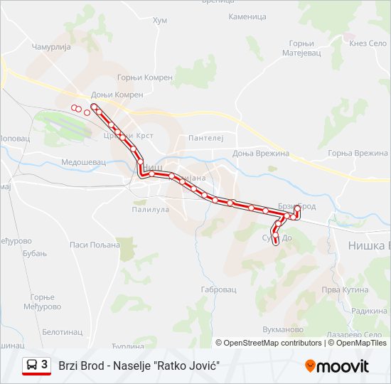 3 autobus mapa linije