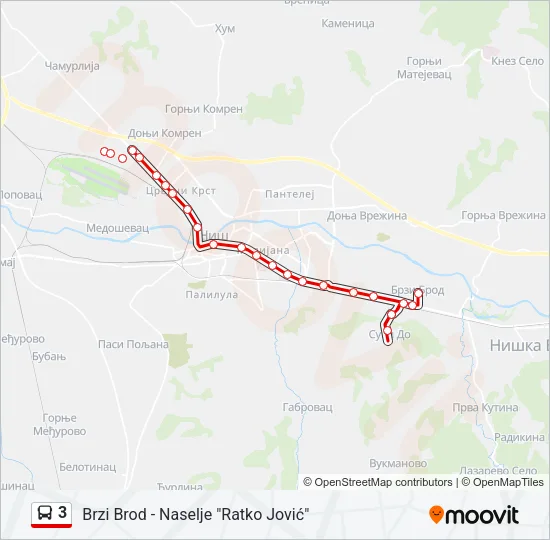 3 Bus Line Map