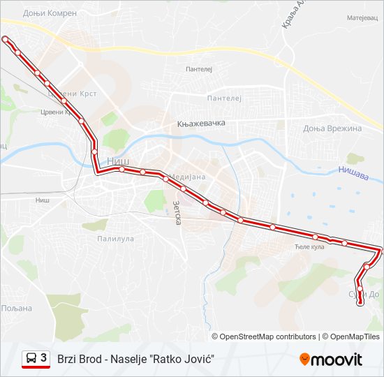 3 autobus mapa linije