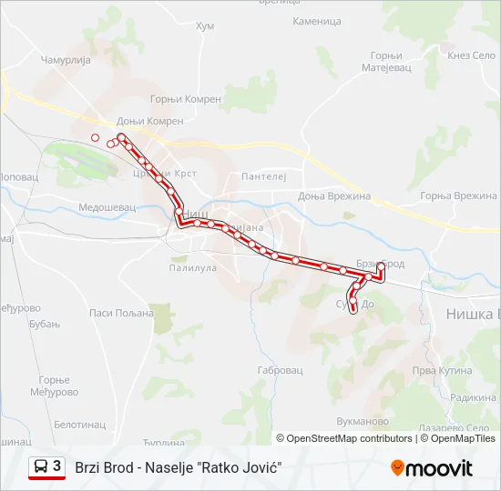 3 Bus Line Map