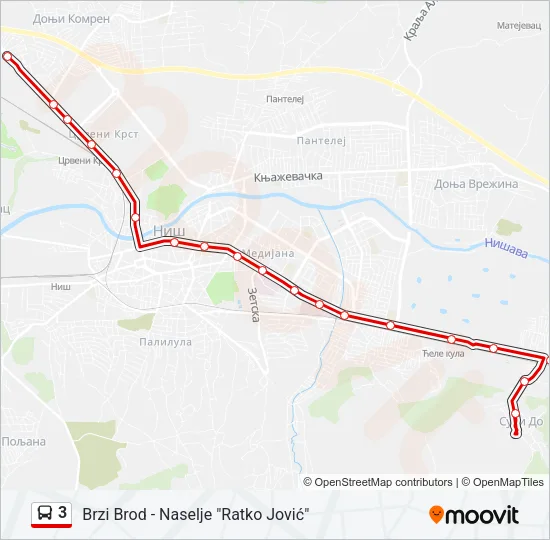 3 autobus mapa linije