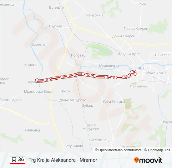 36 Bus Line Map