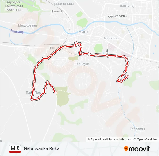 8 Bus Line Map