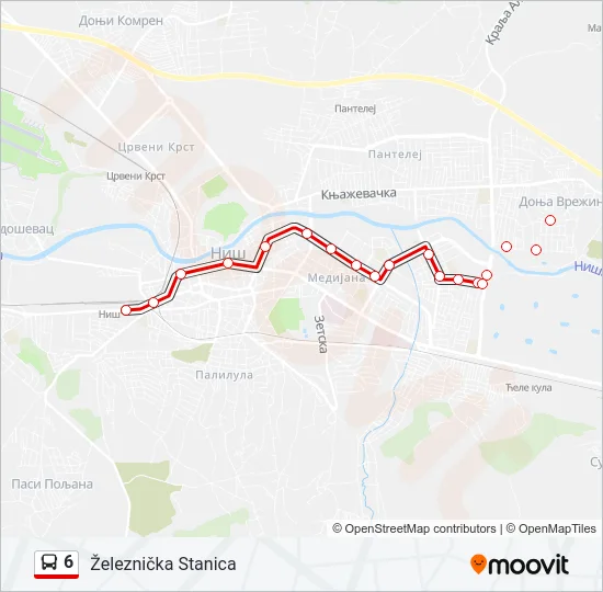6 Bus Line Map