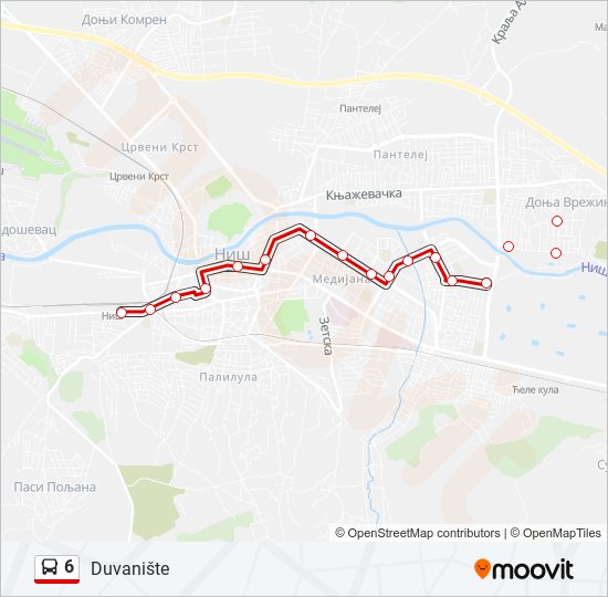 6 autobus mapa linije