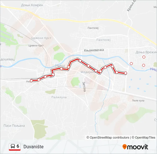 6 Bus Line Map