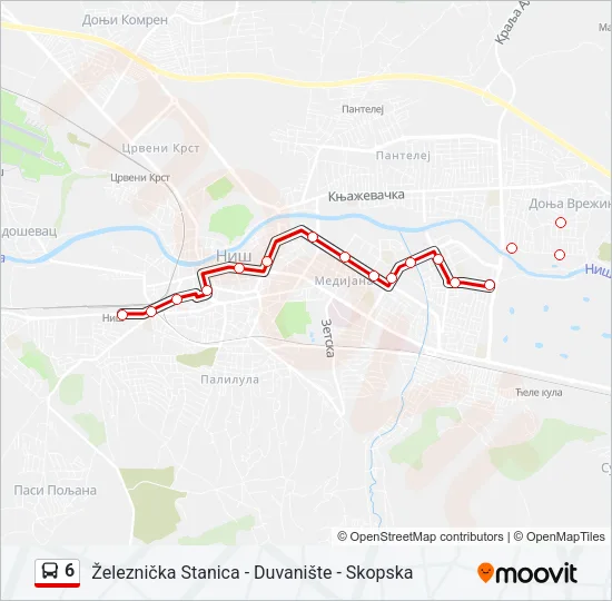 6 Bus Line Map