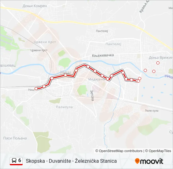 6 autobus mapa linije