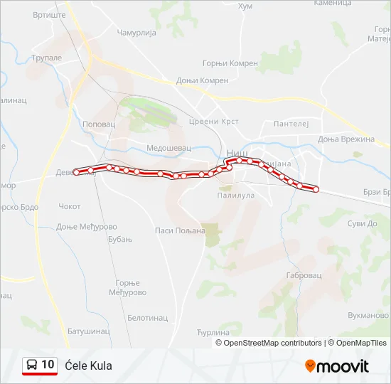 10 Bus Line Map