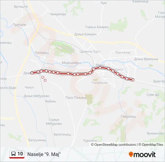 10 Bus Line Map