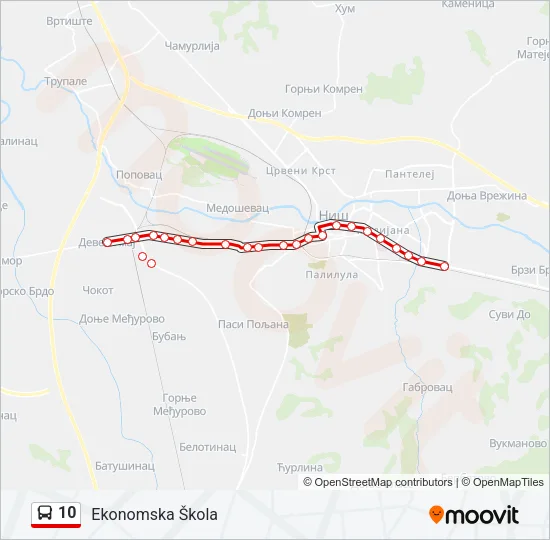 10 Bus Line Map