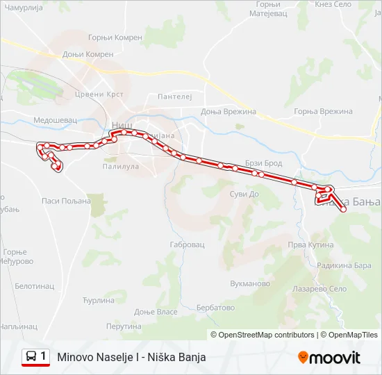 1 Bus Line Map