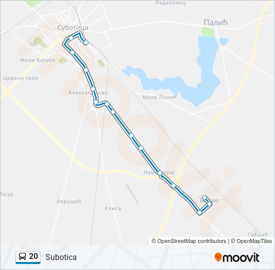 20 autobus mapa linije