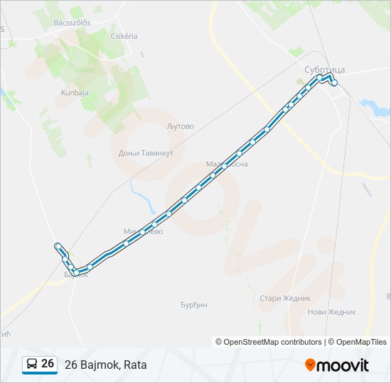 26 autobus mapa linije