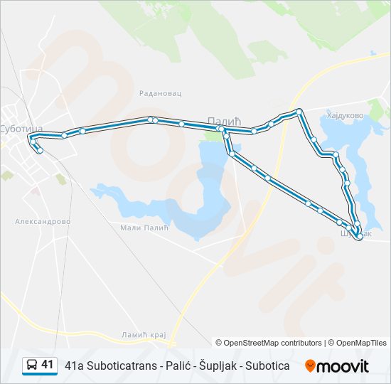 41 bus Line Map