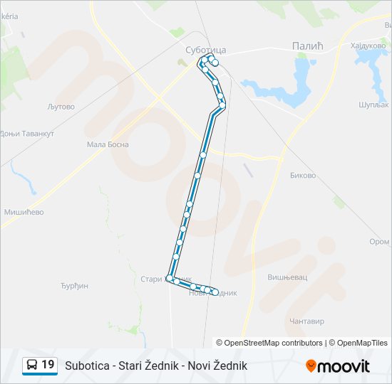 19 autobus mapa linije