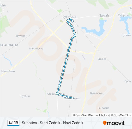 19 autobus mapa linije